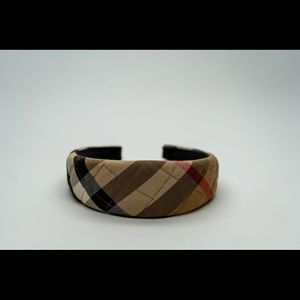 Burberry Brown Nova Check Canvas Quilted Headband AUTHENTIC